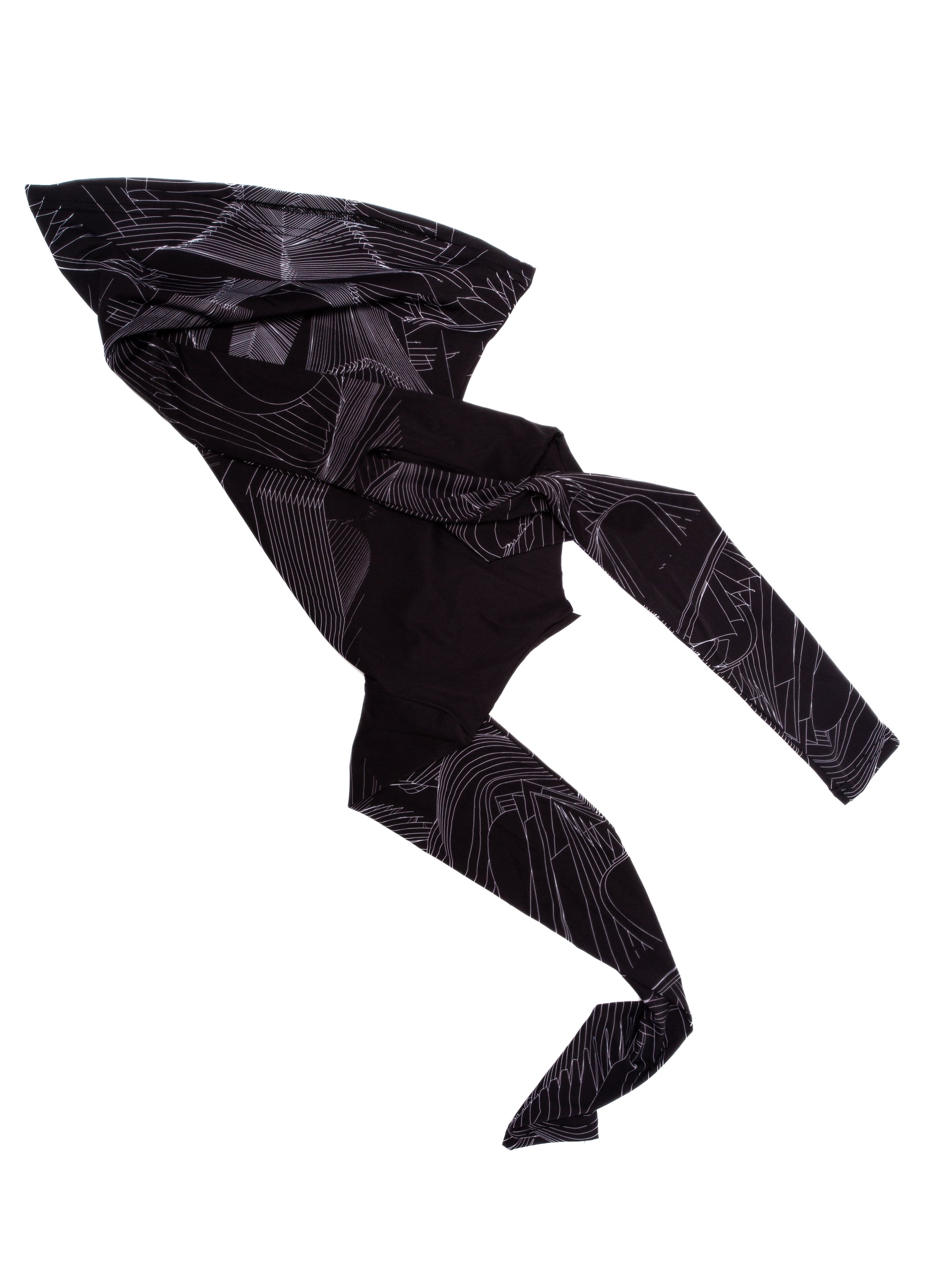 VinöniV / VinoniV Obsidian Feather Nightcall printed jersey top bodysuit on white background